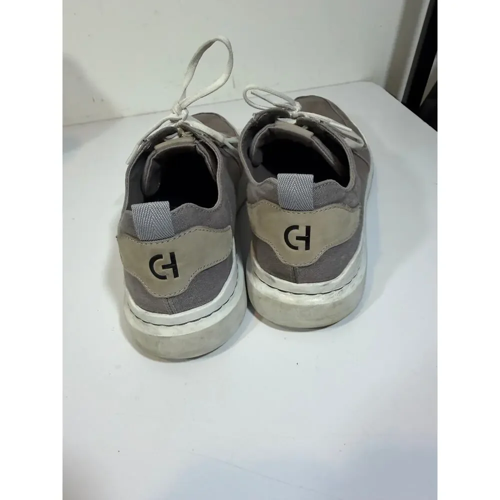 Cole Haan Grandpro Rally Shoes Grey Canvas Court Sneakers C34740 Mens US Size 10